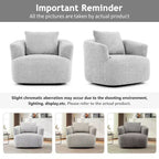 Whisen 38.2 Upholstered Swivel Barrel Chair with Pillow