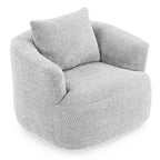 Whisen 38.2 Upholstered Swivel Barrel Chair with Pillow