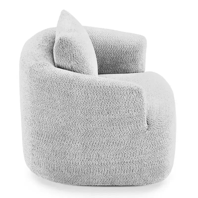 Whisen 38.2 Upholstered Swivel Barrel Chair with Pillow