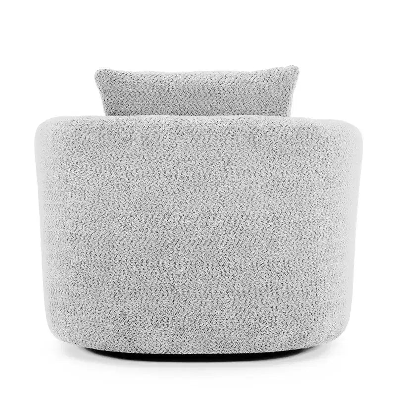 Whisen 38.2 Upholstered Swivel Barrel Chair with Pillow