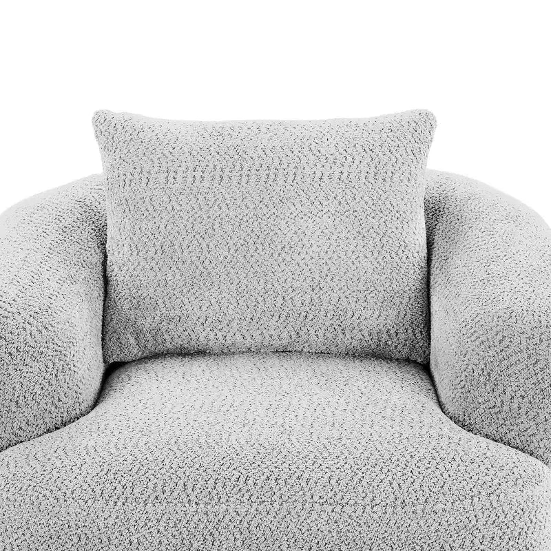 Whisen 38.2 Upholstered Swivel Barrel Chair with Pillow