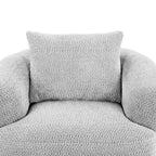 Whisen 38.2 Upholstered Swivel Barrel Chair with Pillow