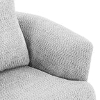 Whisen 38.2 Upholstered Swivel Barrel Chair with Pillow