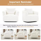 Whisen 38.2 Upholstered Swivel Barrel Chair with Pillow