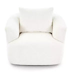Whisen 38.2 Upholstered Swivel Barrel Chair with Pillow