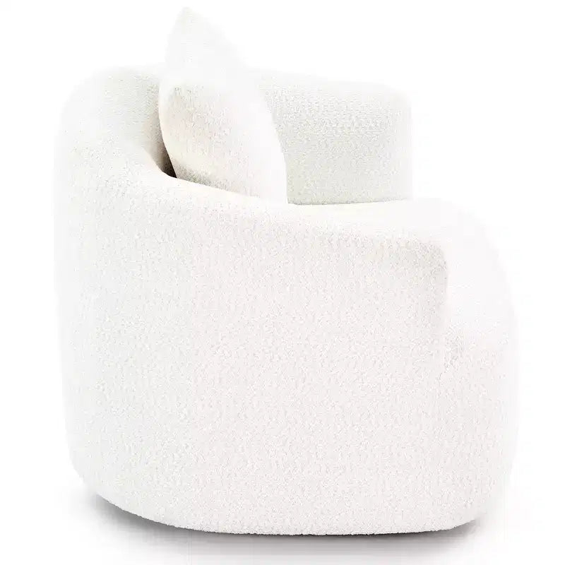 Whisen 38.2 Upholstered Swivel Barrel Chair with Pillow
