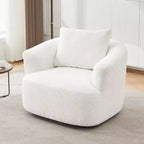 Whisen 38.2 Upholstered Swivel Barrel Chair with Pillow
