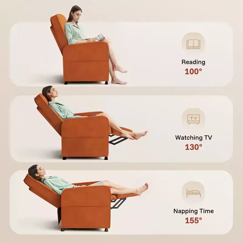 Skyzoo Electric Recliner Chair with Adjustable Backrest & Footrest, Upholstered Recliner Sofa, for Living Room, Nursery