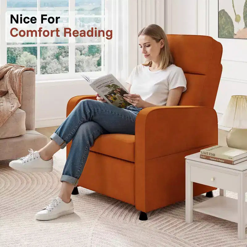 Skyzoo Electric Recliner Chair with Adjustable Backrest & Footrest, Upholstered Recliner Sofa, for Living Room, Nursery