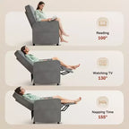 Skyzoo Electric Recliner Chair with Adjustable Backrest & Footrest, Upholstered Recliner Sofa, for Living Room, Nursery