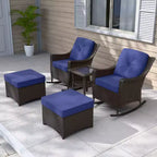 EAGLE PEAK Coastal Vista 3 Piece Patio Bistro Set with Side Table, Includes 2 Patio Chairs for Patio, Porch, Garden, Poolside