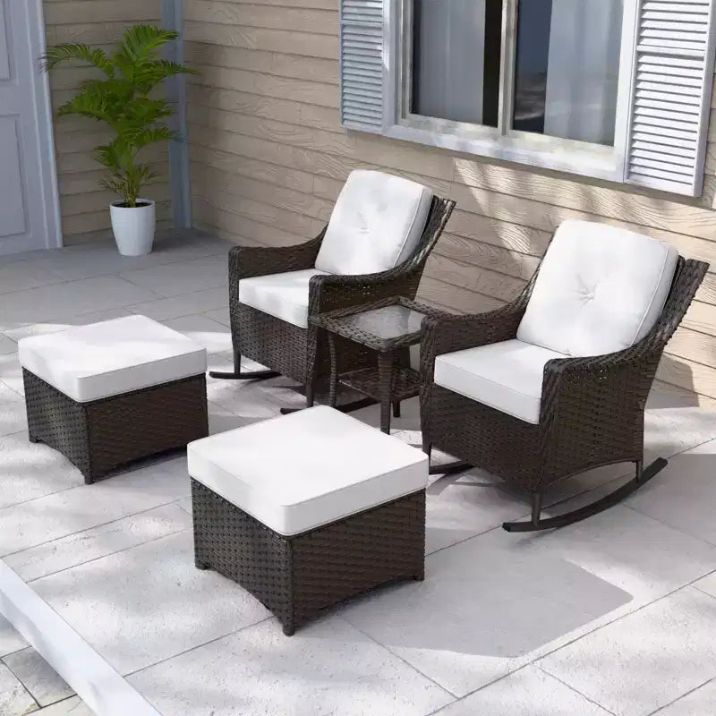 EAGLE PEAK Coastal Vista 3 Piece Patio Bistro Set with Side Table, Includes 2 Patio Chairs for Patio, Porch, Garden, Poolside