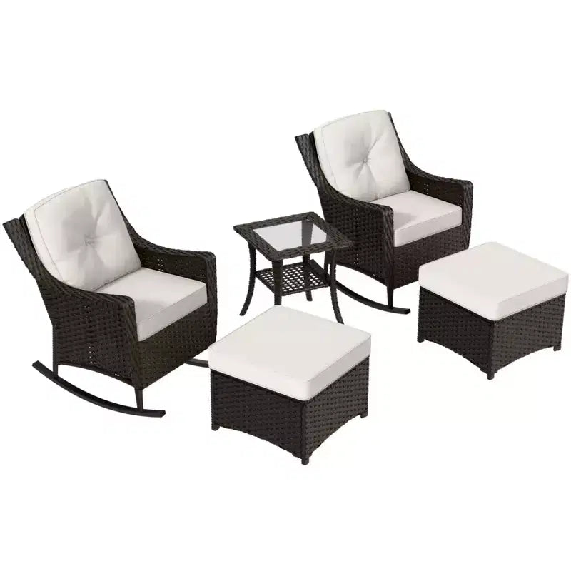 EAGLE PEAK Coastal Vista 3 Piece Patio Bistro Set with Side Table, Includes 2 Patio Chairs for Patio, Porch, Garden, Poolside