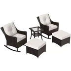 EAGLE PEAK Coastal Vista 3 Piece Patio Bistro Set with Side Table, Includes 2 Patio Chairs for Patio, Porch, Garden, Poolside