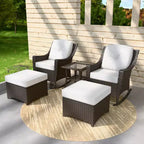 EAGLE PEAK Coastal Vista 3 Piece Patio Bistro Set with Side Table, Includes 2 Patio Chairs for Patio, Porch, Garden, Poolside