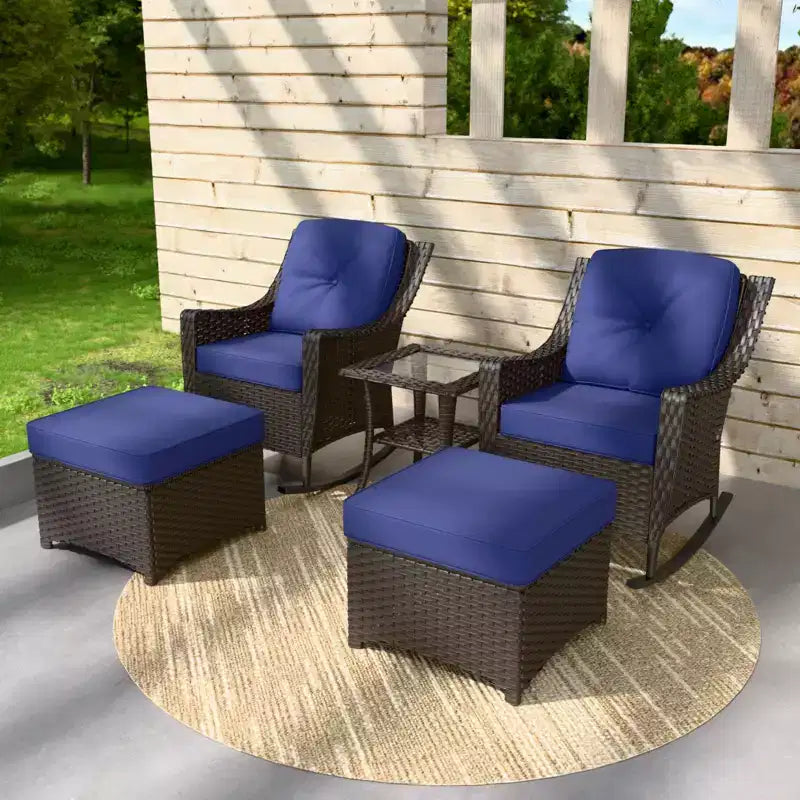 EAGLE PEAK Coastal Vista 3 Piece Patio Bistro Set with Side Table, Includes 2 Patio Chairs for Patio, Porch, Garden, Poolside