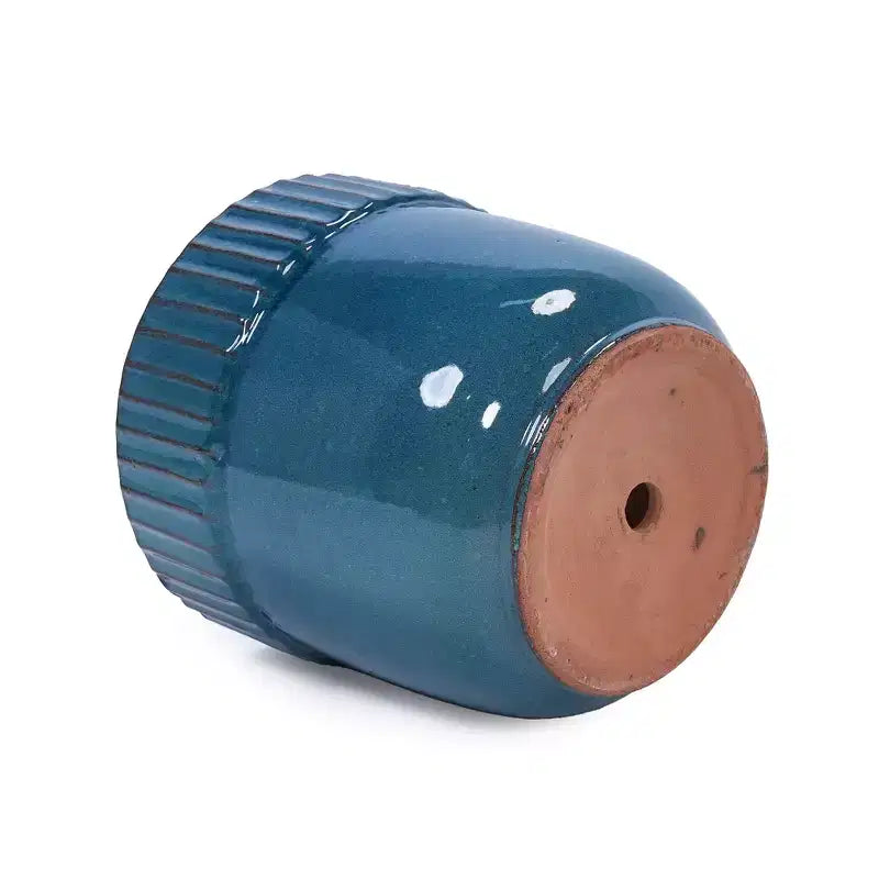 MAYEERTY 3-Piece Ceramic Flowerpot Modern Indoor Outdoor Planter Antique Blue for Garden Patio