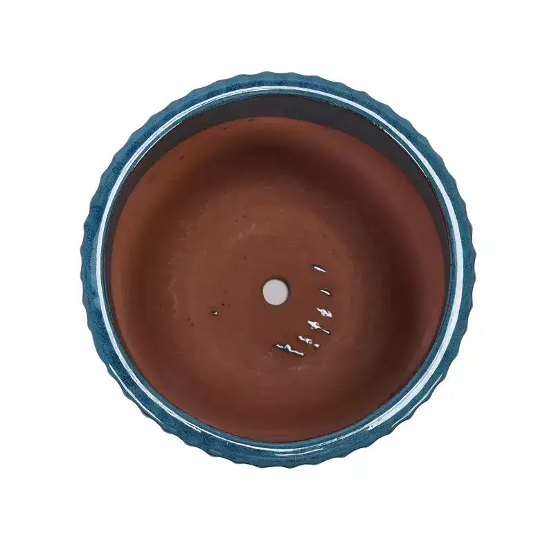 MAYEERTY 3-Piece Ceramic Flowerpot Modern Indoor Outdoor Planter Antique Blue for Garden Patio