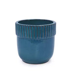 MAYEERTY 3-Piece Ceramic Flowerpot Modern Indoor Outdoor Planter Antique Blue for Garden Patio