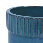 MAYEERTY 3-Piece Ceramic Flowerpot Modern Indoor Outdoor Planter Antique Blue for Garden Patio