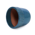 MAYEERTY 3-Piece Ceramic Flowerpot Modern Indoor Outdoor Planter Antique Blue for Garden Patio