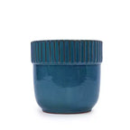 MAYEERTY 3-Piece Ceramic Flowerpot Modern Indoor Outdoor Planter Antique Blue for Garden Patio