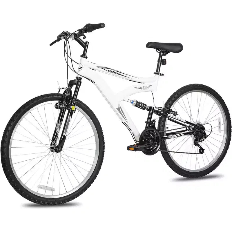 hykolity 26 27.5 Wheel Mountain Bike, 18 Speed MTB Women Men Bicycle with Adjustable Saddle, Full Suspension for Outdoor Cycling