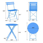 3-Piece Folding Bistro Set, Foldable Patio Table & 2 Chairs with Premium Frame for Outdoor Garden, Balcony, and Patio