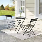 3-Piece Folding Bistro Set, Foldable Patio Table & 2 Chairs with Premium Frame for Outdoor Garden, Balcony, and Patio