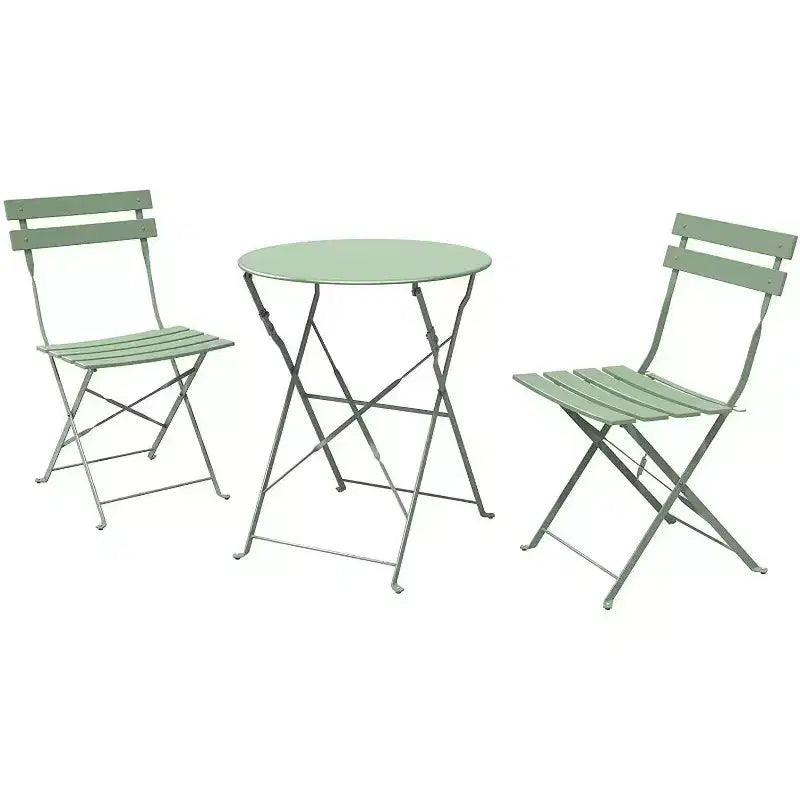 3-Piece Folding Bistro Set, Foldable Patio Table & 2 Chairs with Premium Frame for Outdoor Garden, Balcony, and Patio