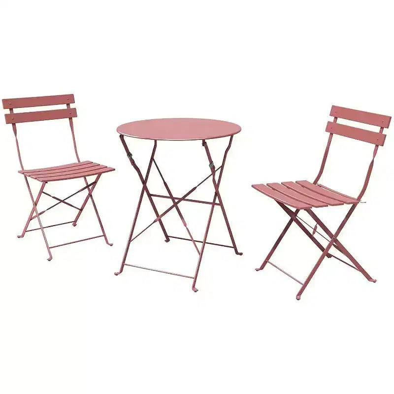 3-Piece Folding Bistro Set, Foldable Patio Table & 2 Chairs with Premium Frame for Outdoor Garden, Balcony, and Patio