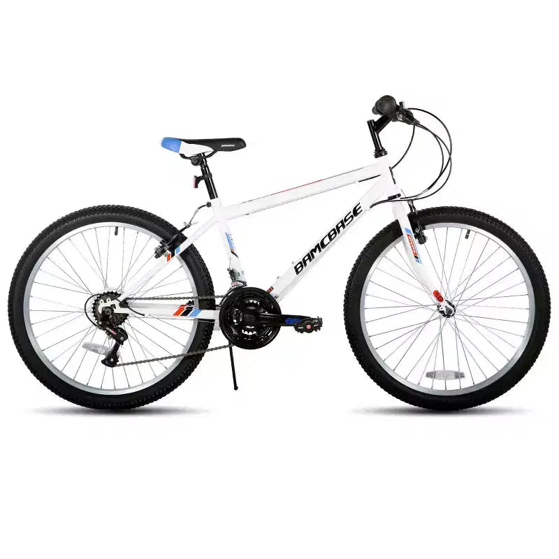BAMCBASE 24 26 Mountain Bike, 18 Speeds High-Carbon Steel Frame, Sport Cycling MTB Bicycle for Adult