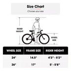 BAMCBASE 24 26 Mountain Bike, 18 Speeds High-Carbon Steel Frame, Sport Cycling MTB Bicycle for Adult