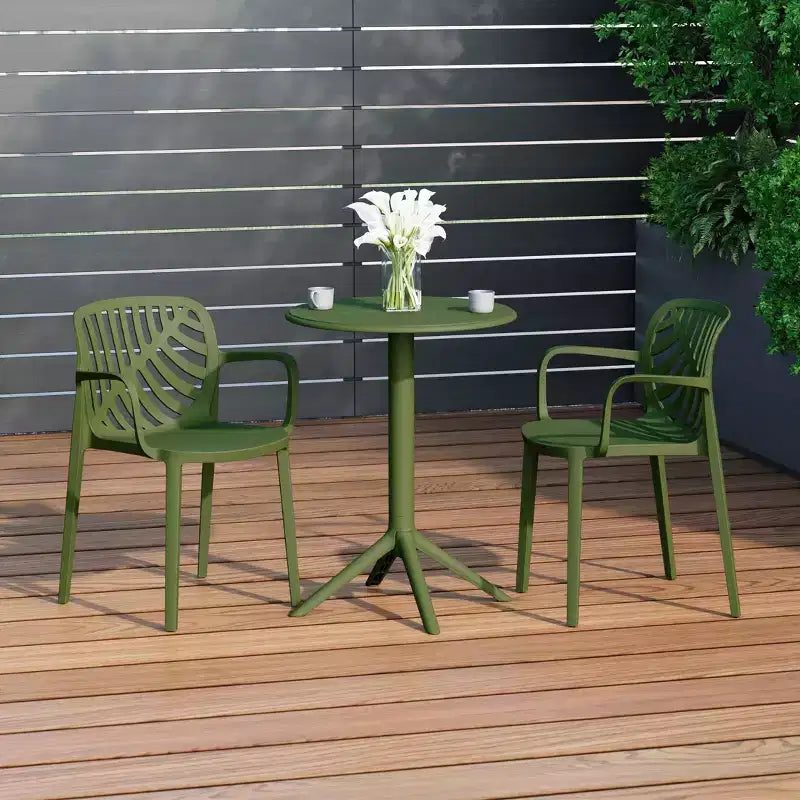 WestinTrends Playa 3-Piece Outdoor Resin Patio Bistro Table Set with Stackable Patio Dining Side Chairs For 2
