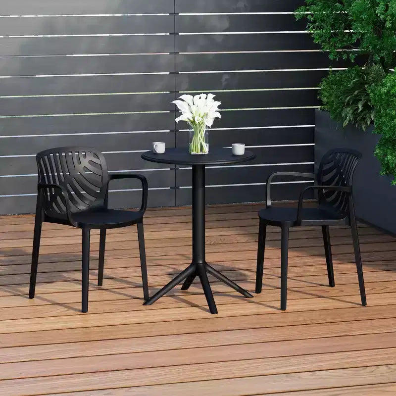 WestinTrends Playa 3-Piece Outdoor Resin Patio Bistro Table Set with Stackable Patio Dining Side Chairs For 2