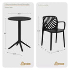 WestinTrends Playa 3-Piece Outdoor Resin Patio Bistro Table Set with Stackable Patio Dining Side Chairs For 2