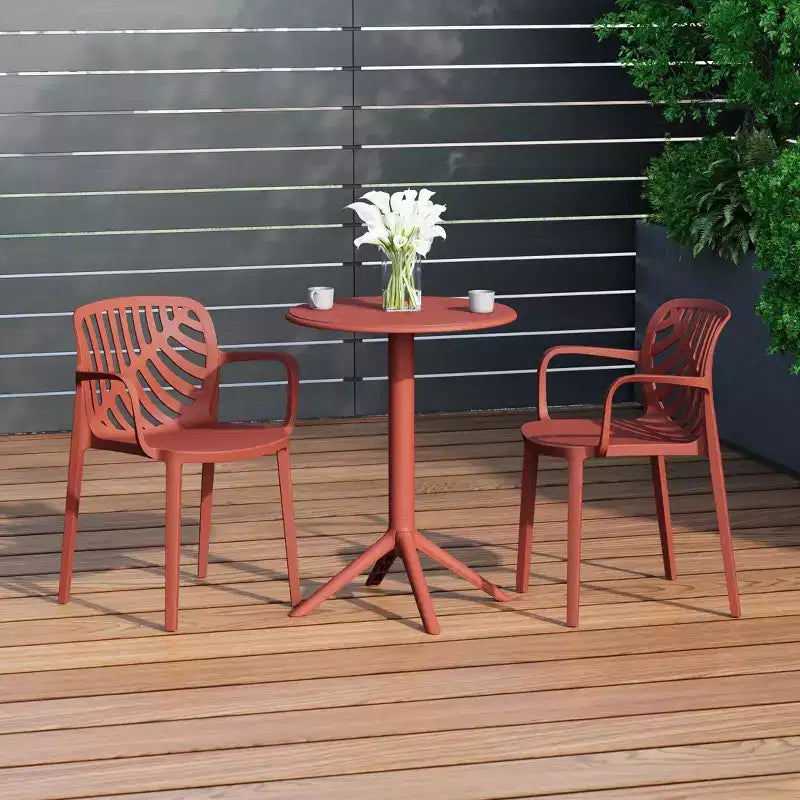 WestinTrends Playa 3-Piece Outdoor Resin Patio Bistro Table Set with Stackable Patio Dining Side Chairs For 2