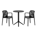 WestinTrends Playa 3-Piece Outdoor Resin Patio Bistro Table Set with Stackable Patio Dining Side Chairs For 2