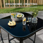 2 Pieces Textile Fabric Outdoor High Top Bar Set, 2 Patio Swivel Chairs, High Stool Bistro Set for Poolside, Backyard