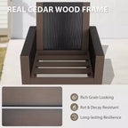 EAGLE PEAK 5 Pieces Natural Cedar Wood Bistro Set, Outdoor Patio Furniture, Small Balcony Conversation Set with Ottomans and Coffee Table