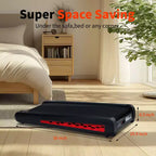 NAYSAYE Portable Incline Treadmill Incline Full Deck Design Shock Absorption for Home Office, Black and Gray, 38*20.9*6.5