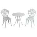 CLIHOME 3-Piece Cast Aluminum Bistro Table and Chairs Set