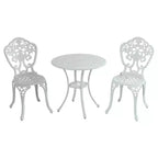 CLIHOME 3-Piece Cast Aluminum Bistro Table and Chairs Set