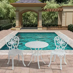 CLIHOME 3-Piece Cast Aluminum Bistro Table and Chairs Set
