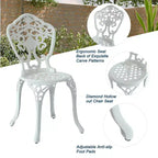 CLIHOME 3-Piece Cast Aluminum Bistro Table and Chairs Set