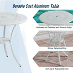 CLIHOME 3-Piece Cast Aluminum Bistro Table and Chairs Set