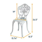 CLIHOME 3-Piece Cast Aluminum Bistro Table and Chairs Set