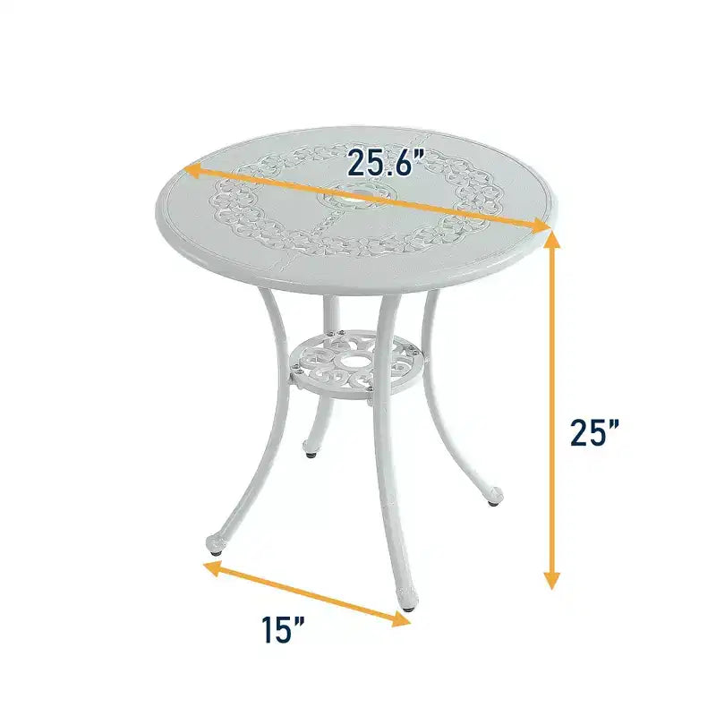 CLIHOME 3-Piece Cast Aluminum Bistro Table and Chairs Set