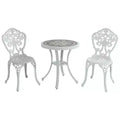 CLIHOME 3-Piece Patio Cast Aluminum Bistro Table and Chairs Set