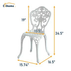 CLIHOME 3-Piece Patio Cast Aluminum Bistro Table and Chairs Set